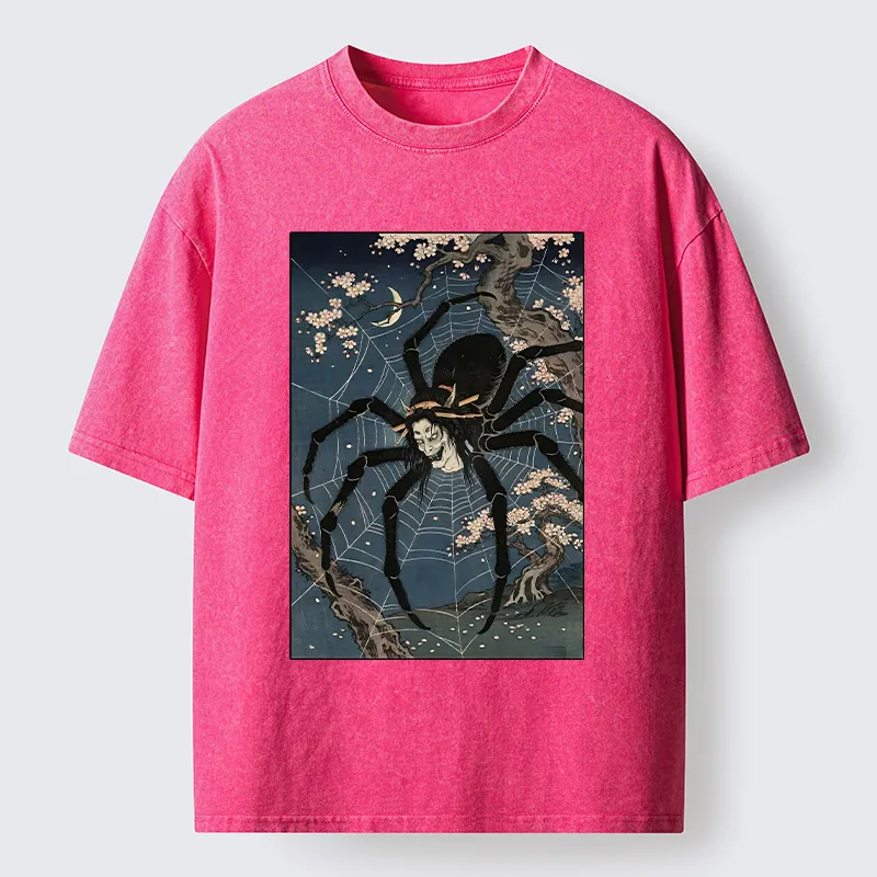 Tokyo-Tiger Vintage Spider Ghost Art Washed T-Shirt
