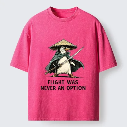 Tokyo‑Tiger Samurai Penguin Washed T‑Shirt