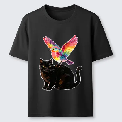 Tokyo-Tiger Rainbow Bird With Cat Classic T-Shirt