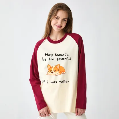 Tokyo-Tiger Funny Short Dog Joke Raglan Long Sleeve T-shirt