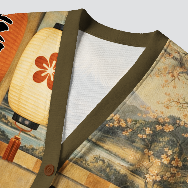 Tokyo-Tiger The Cozy Ramen Spot Ugly Cardigan Sweater