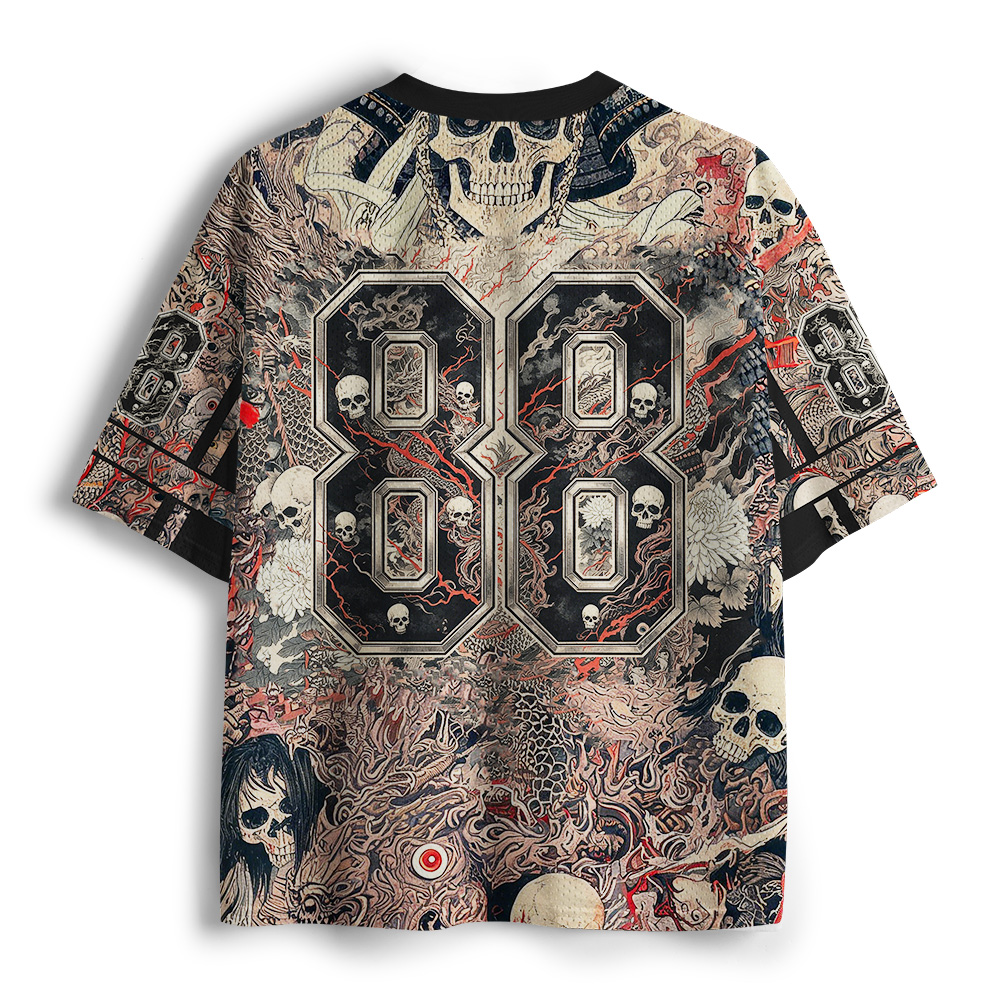 Tokyo-Tiger Ukiyo-e Oni Skeleton Mesh Jersey