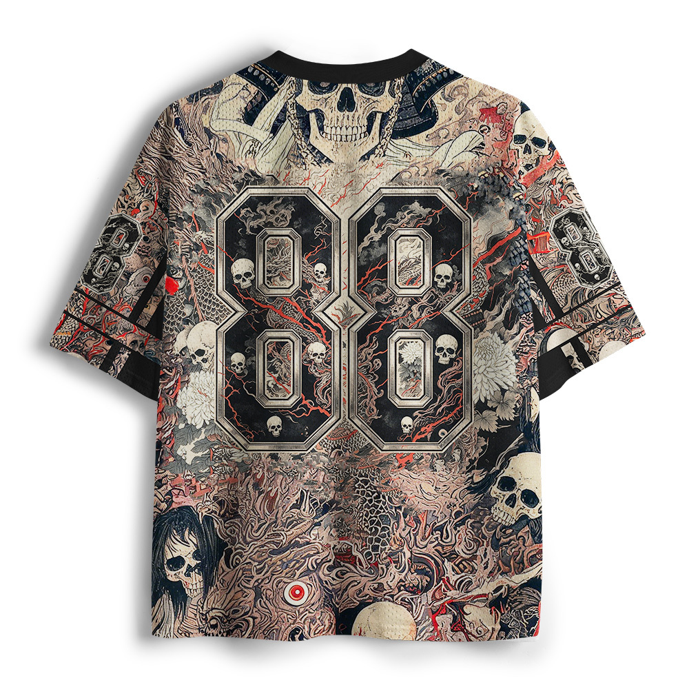 Tokyo-Tiger Ukiyo-e Oni Skeleton Mesh Jersey