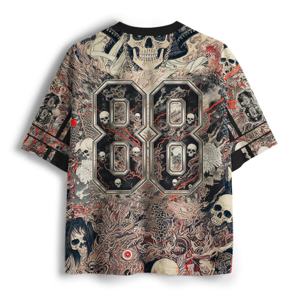 Tokyo-Tiger Ukiyo-e Oni Skeleton Mesh Jersey
