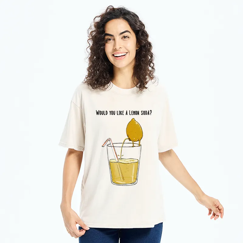 Tokyo-Tiger Freshly Squeezed Lemon Juice Funny Washed T-Shirt