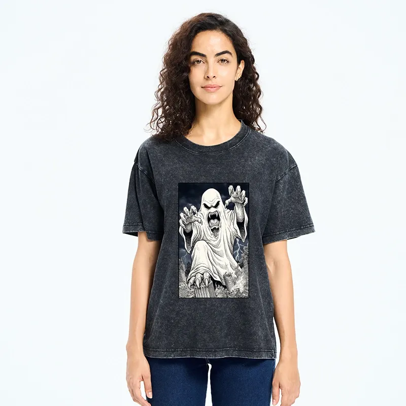 Tokyo‑Tiger Spooky Ghost Monster Washed T‑Shirt