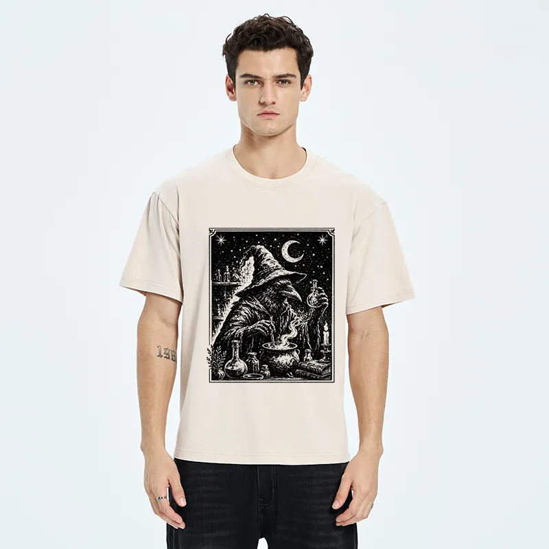 Tokyo-Tiger Funny Magical Raven Washed T-Shirt