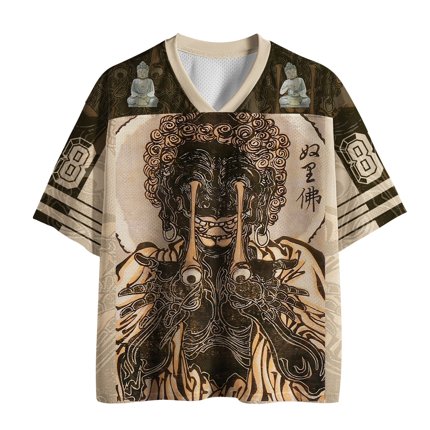 Tokyo-Tiger All-Seeing Buddha Of Glitched Reality Mesh Jersey