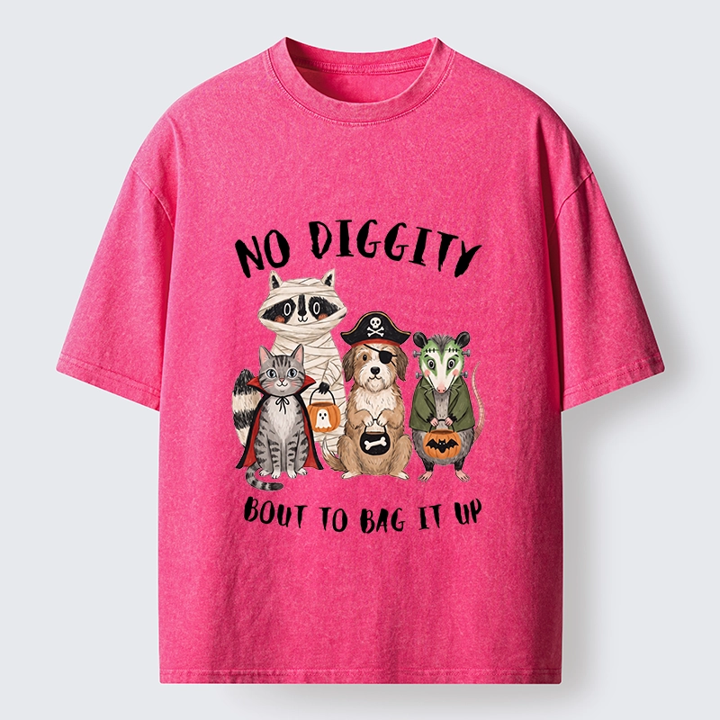 Tokyo‑Tiger Funny Halloween Crew Washed T‑Shirt