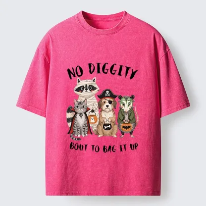 Tokyo‑Tiger Funny Halloween Crew Washed T‑Shirt