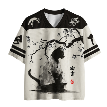 Tokyo-Tiger Zen Samurai Cat Mesh Jersey