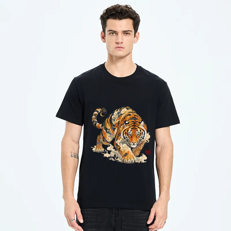 Tokyo-Tiger Vintage Cloud Tiger Print Classic T-Shirt