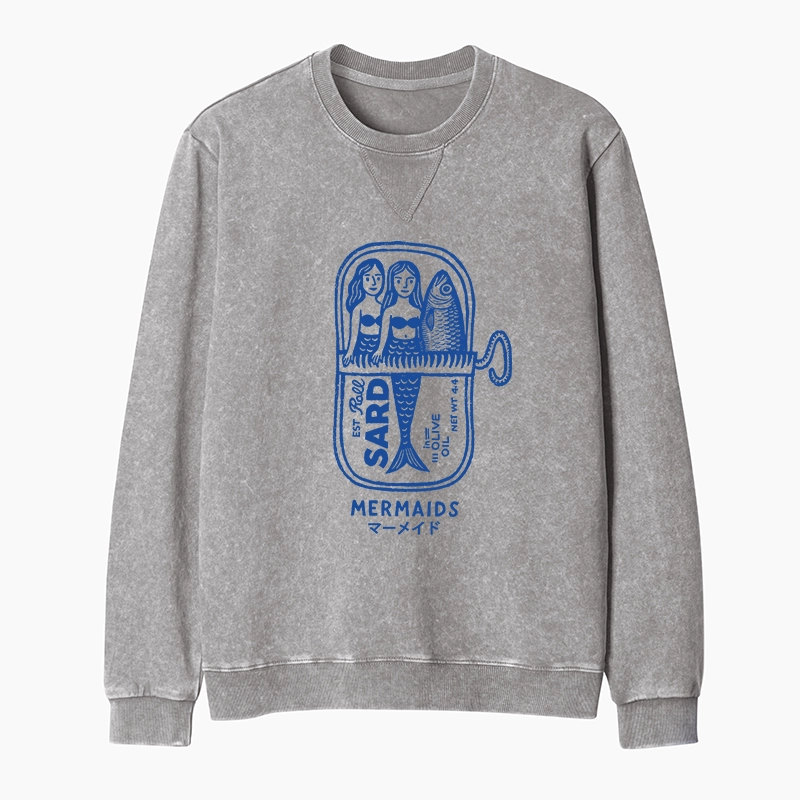 Tokyo-Tiger Mermaid Can Washed Terry Sweatshirt