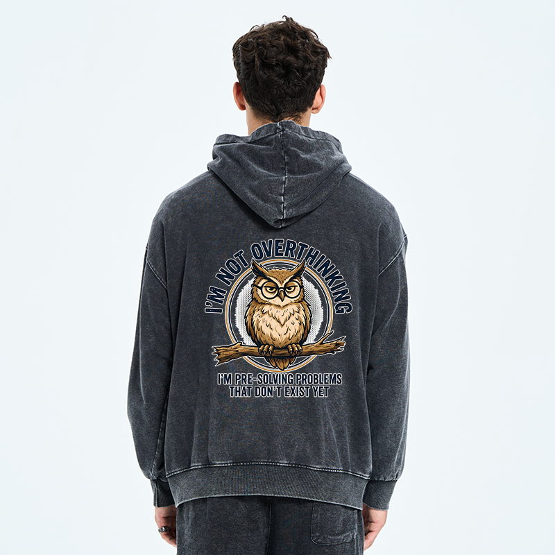 Tokyo-Tiger Overthink Master Owl Washed Zip Hoodie