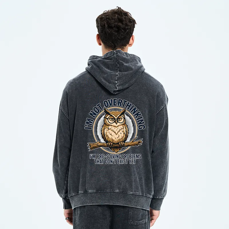 Tokyo-Tiger Overthink Master Owl Washed Zip Hoodie