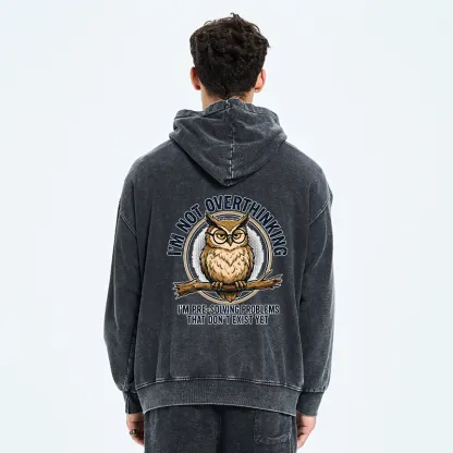 Tokyo-Tiger Overthink Master Owl Washed Zip Hoodie
