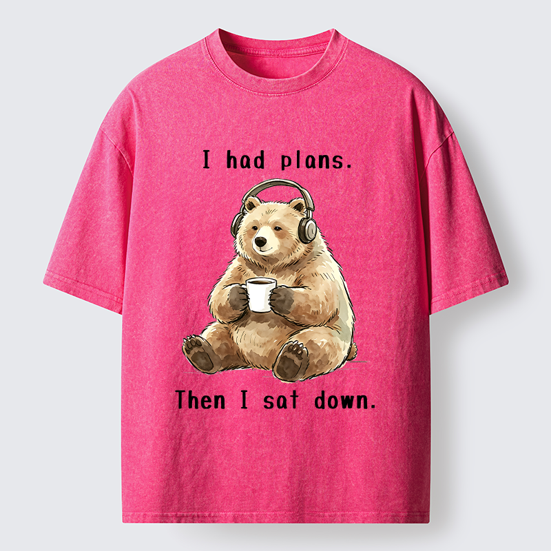 Tokyo-Tiger Funny Lazy Bear Meme Washed T-Shirt