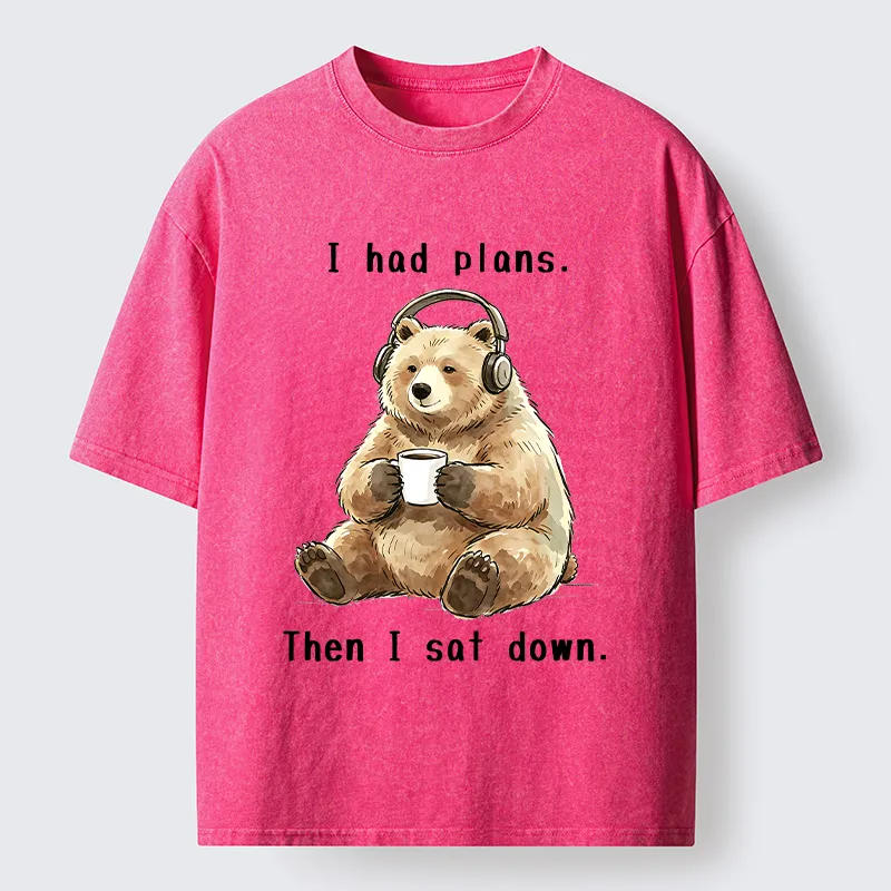 Tokyo-Tiger Funny Lazy Bear Meme Washed T-Shirt
