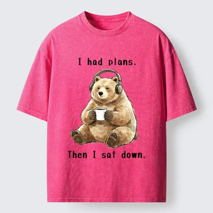 Tokyo-Tiger Funny Lazy Bear Meme Washed T-Shirt