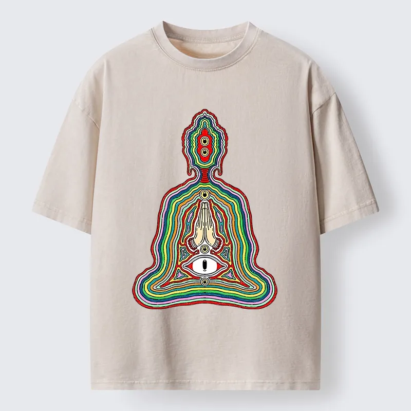 Tokyo‑Tiger Colorful Multi Eye Buddha Washed T‑Shirt Sale