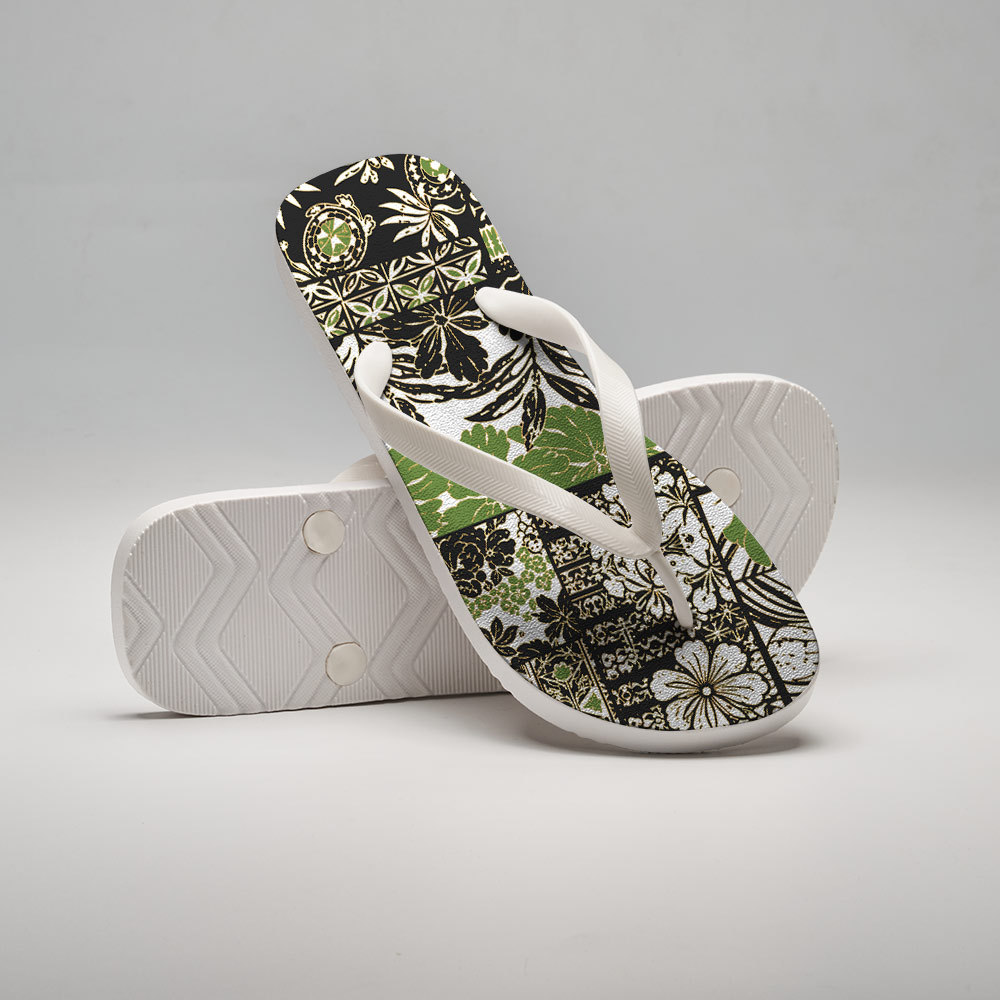 Tokyo-Tiger Tropical Plant Flip Flops
