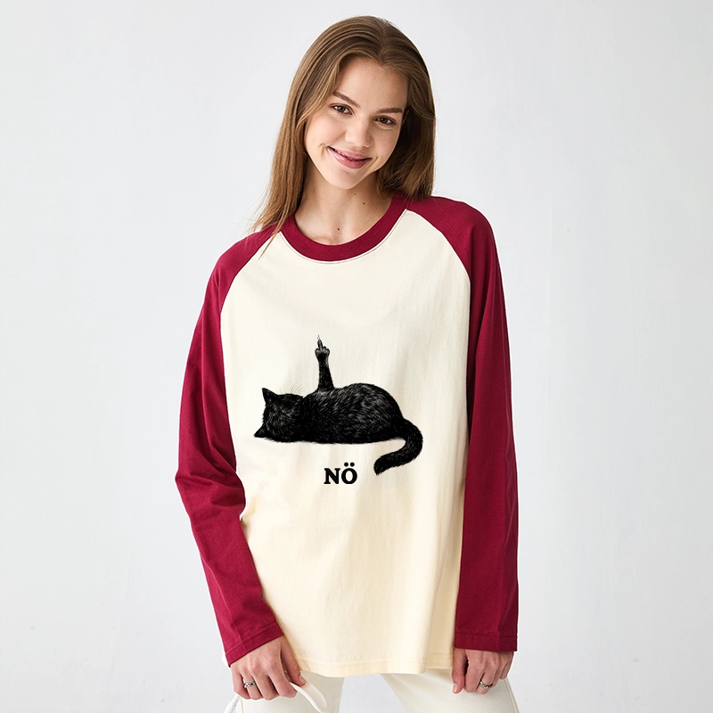 Tokyo-Tiger Cat Refused Raglan Long Sleeve T-shirt