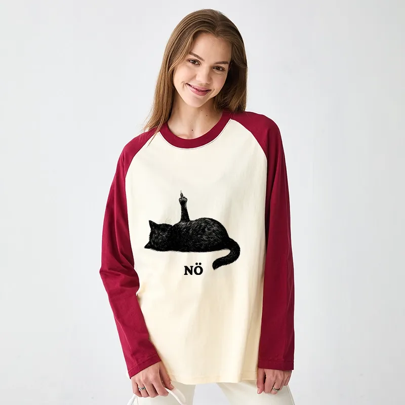 Tokyo-Tiger Cat Refused Raglan Long Sleeve T-shirt