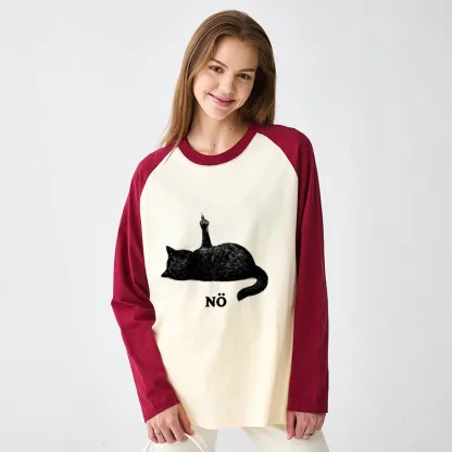 Tokyo-Tiger Cat Refused Raglan Long Sleeve T-shirt