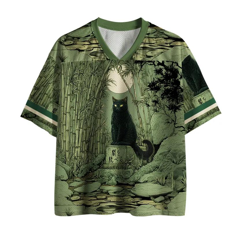 Tokyo-Tiger Cat Under The Moon Mesh Jersey