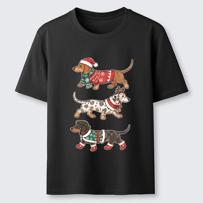 Tokyo-Tiger Christmas Dachshund Trio Classic T-Shirt