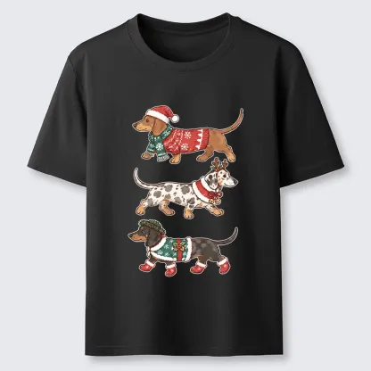 Tokyo-Tiger Christmas Dachshund Trio Classic T-Shirt