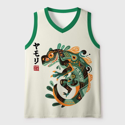 Tokyo-Tiger Mystic Gecko Totem Mesh Tank Top