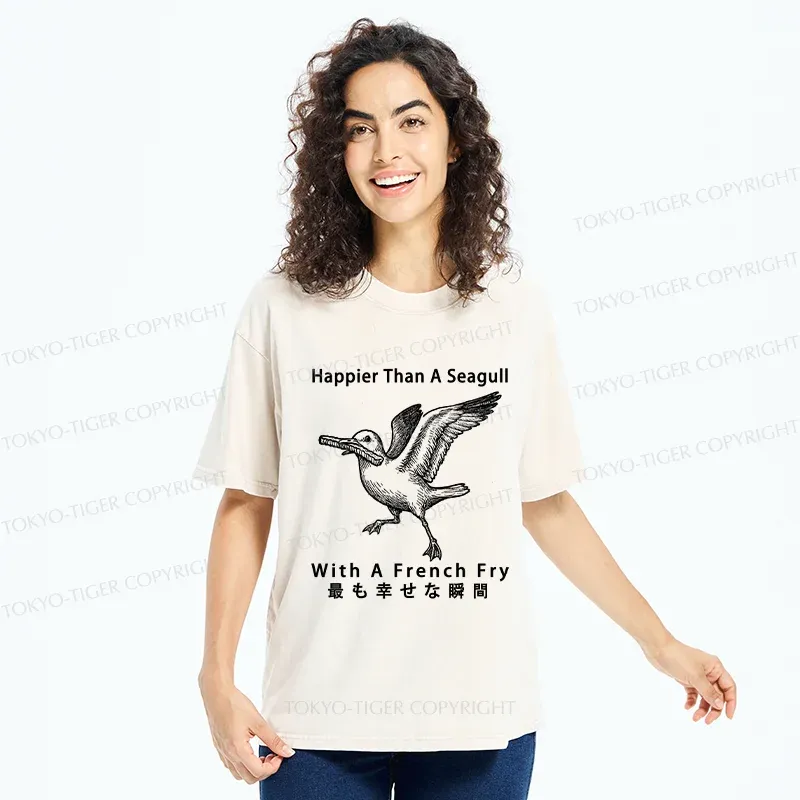 Tokyo-Tiger Happy Seagull Washed T-Shirt