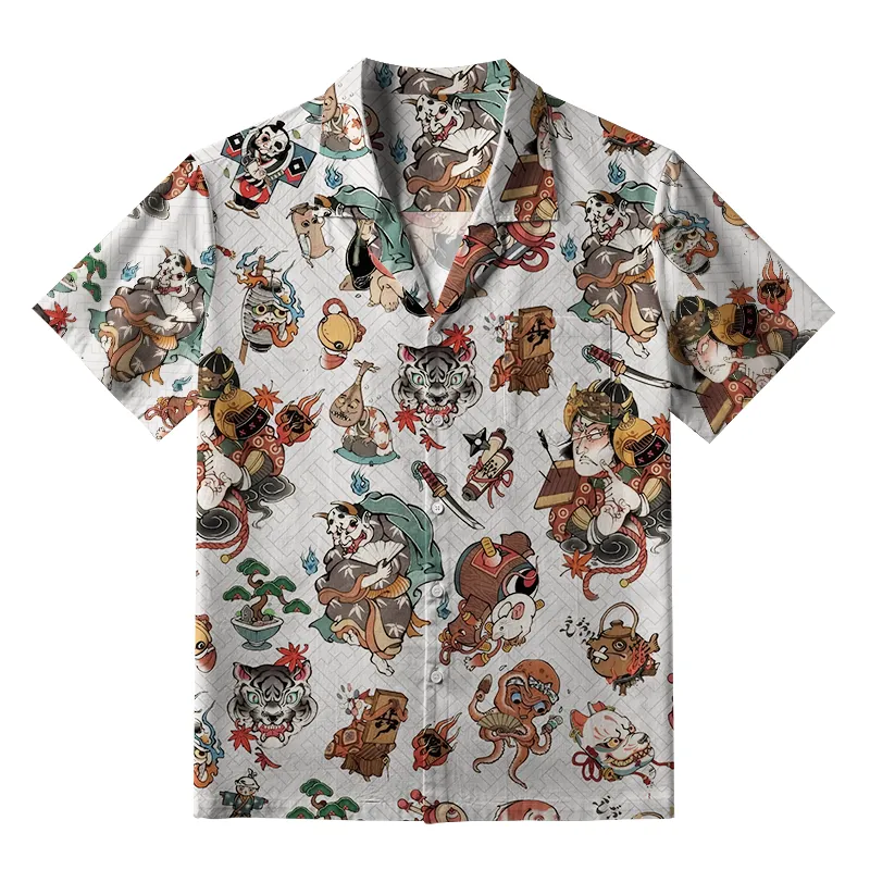 Tokyo-Tiger Classic Japanese Elements Aloha Hawaiian Shirt