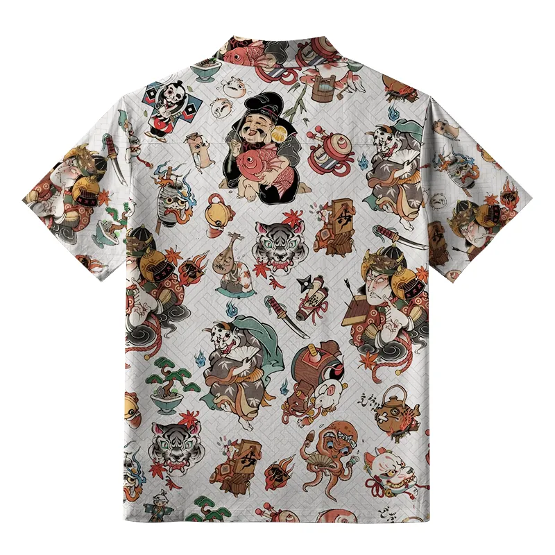 Tokyo-Tiger Classic Japanese Elements Button-up Shirt