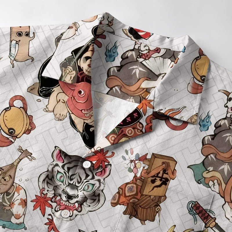 Tokyo-Tiger Classic Japanese Elements Aloha Hawaiian Shirt