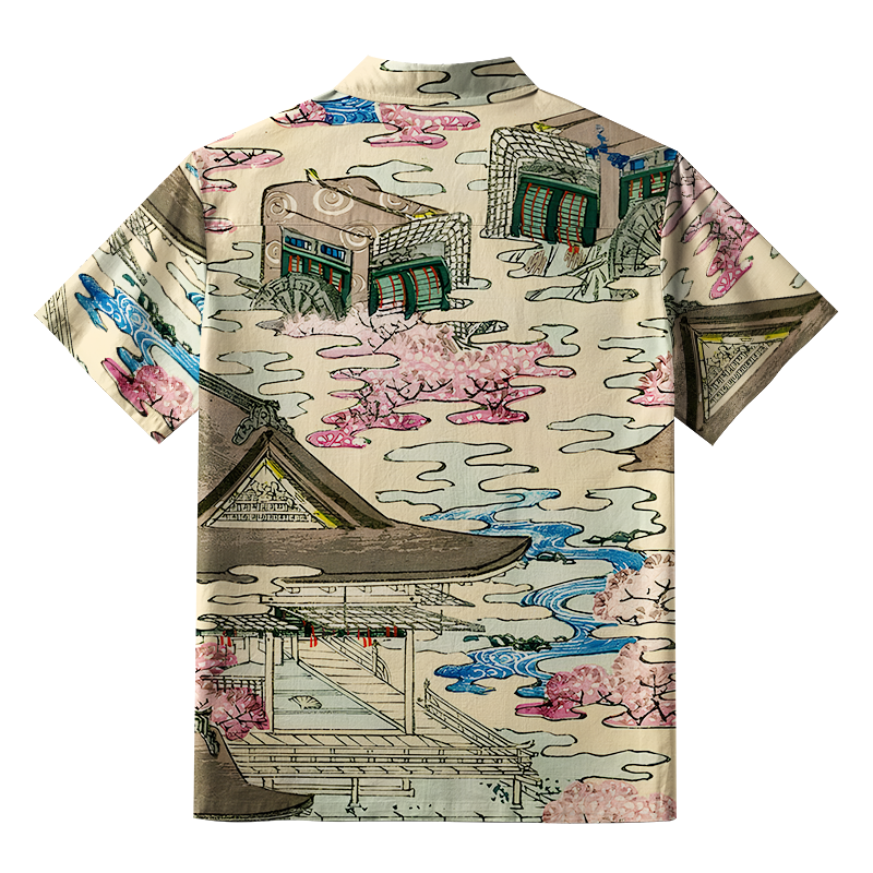 Tokyo-Tiger Japanese Courtyard Button-up Shirt