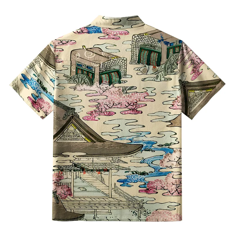 Tokyo-Tiger Japanese Courtyard Button-up Shirt