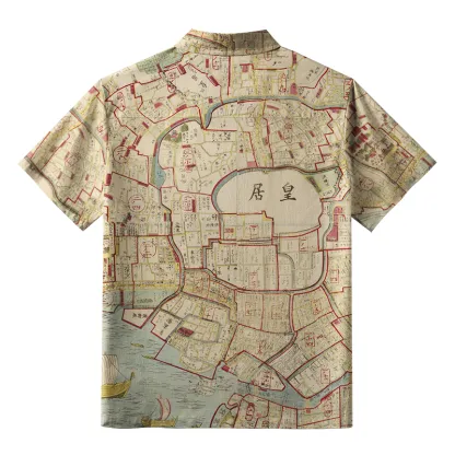 Tokyo-Tiger Vintage Historical Map Aloha Hawaiian Shirt
