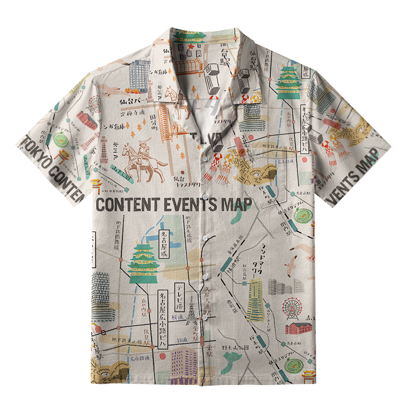 Tokyo-Tiger Tokyo Content Events Map Aloha Hawaiian Shirt