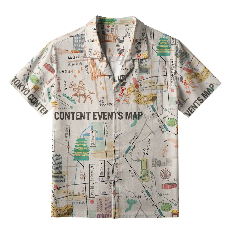 Tokyo-Tiger Tokyo Content Events Map Aloha Hawaiian Shirt