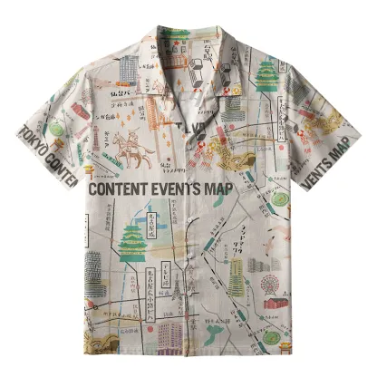 Tokyo-Tiger Tokyo Content Events Map Aloha Hawaiian Shirt