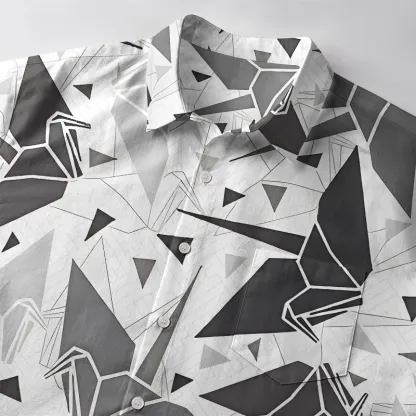 Tokyo-Tiger Japanese Origami Cranes Button-up Shirt