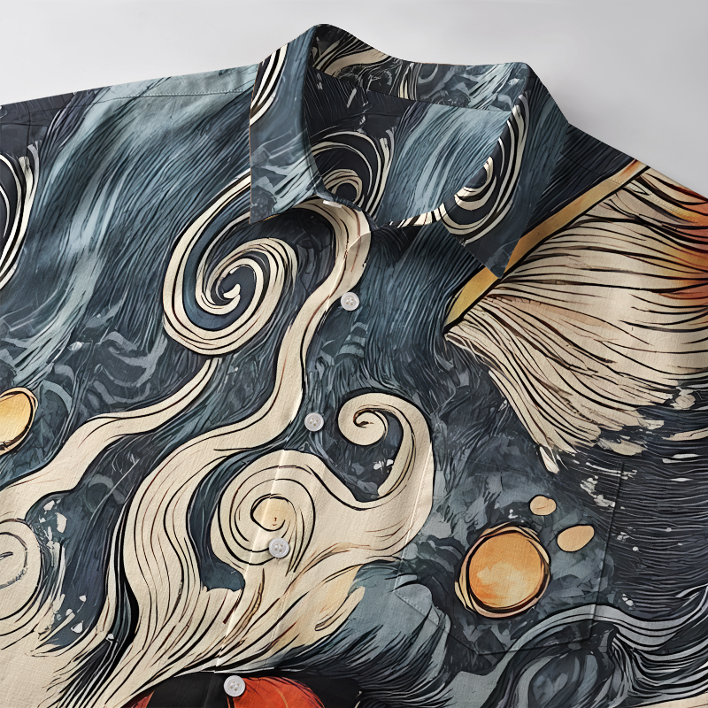 Tokyo-Tiger Mysterious Cat's Gaze Button-up Shirt