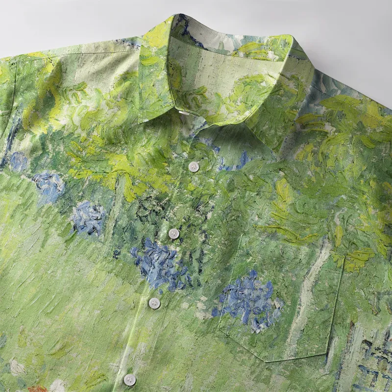 Tokyo-Tiger Black Cat In The Garden Button-up Shirt