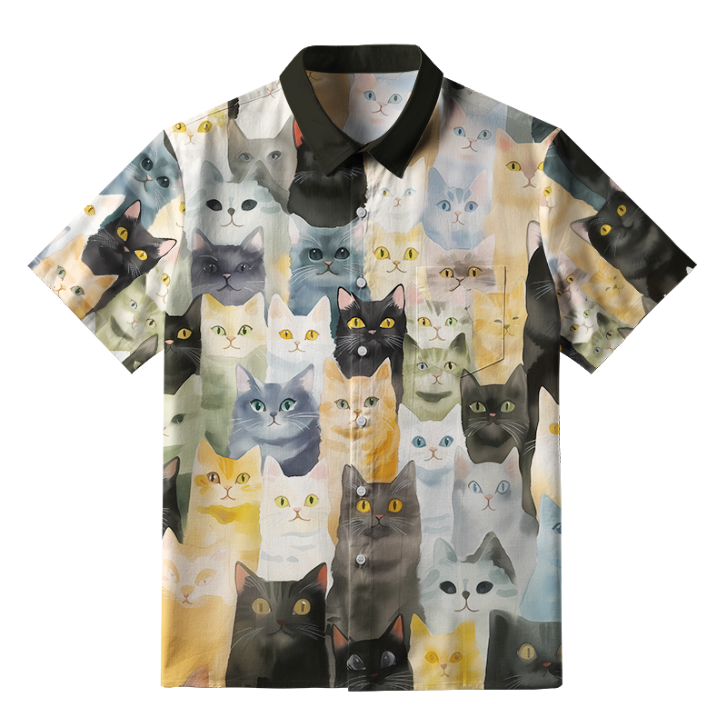 Tokyo-Tiger Adorable Cats Button-up Shirt