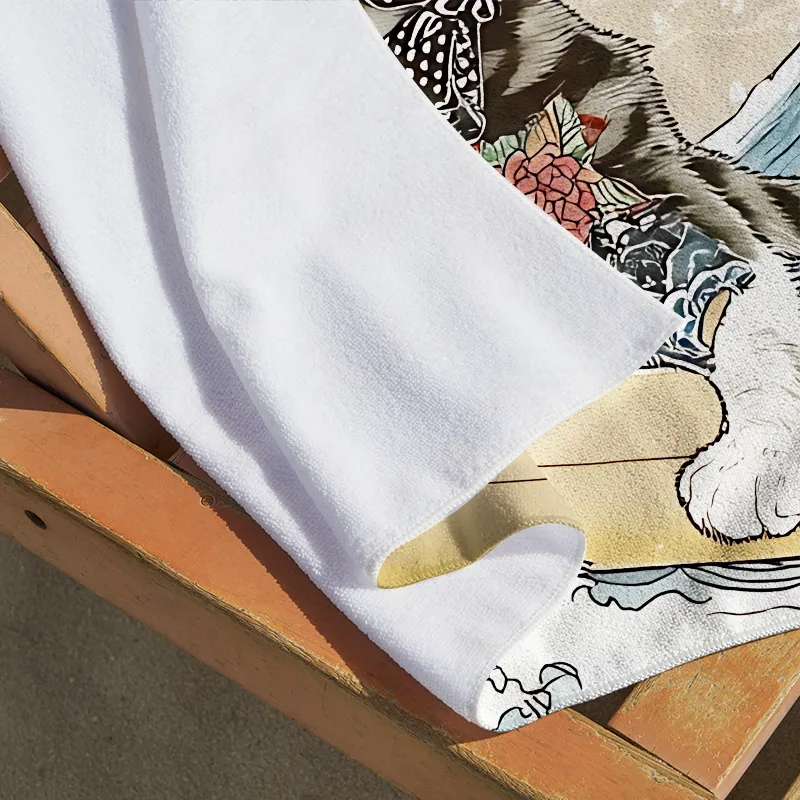 Tokyo-Tiger Cat Surfing Beach Towel