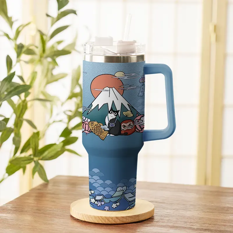 Tokyo-Tiger Mount Fuji Cat 40oz Tumbler