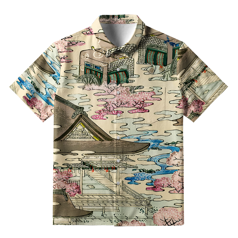 Tokyo-Tiger Japanese Courtyard Button-up Shirt