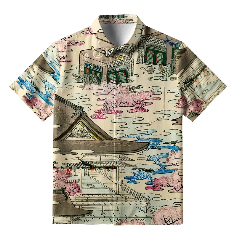 Tokyo-Tiger Japanese Courtyard Button-up Shirt Sale